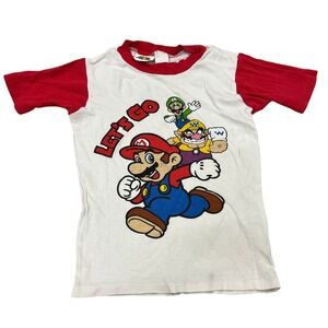 Vintage Nintendo Super Mario Bros T Shirt Mario Luigi Wario Youth size 10